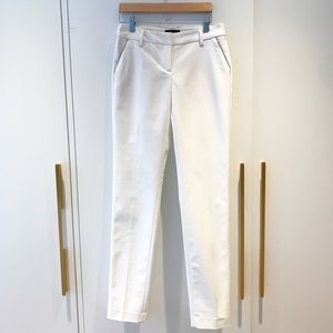 Winter White dress pant with silver pocket trim